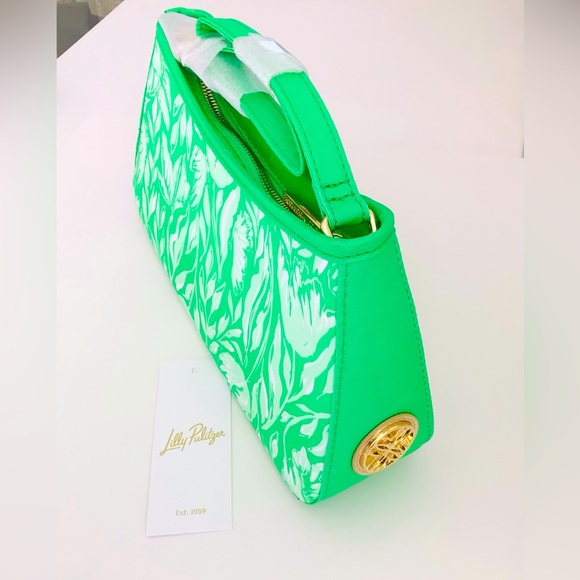 Lilly Pulitzer Tamara Shoulder Bag-Fauna Green-Tulip To Tango-NWT In Package. - Picture 5 of 13
